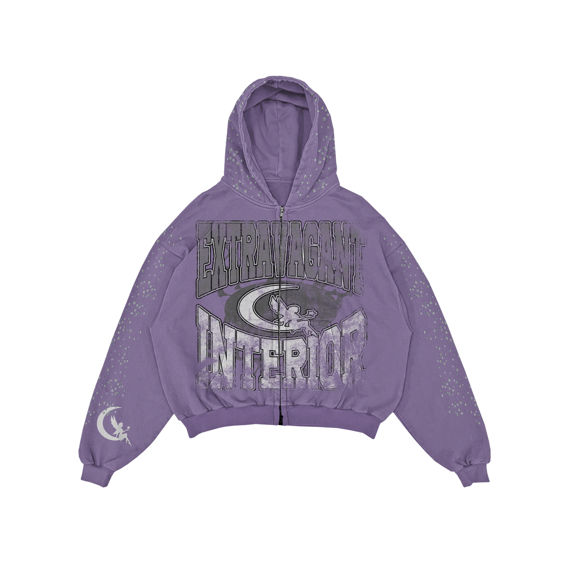 Serene Rhinestone Hoodie Purple